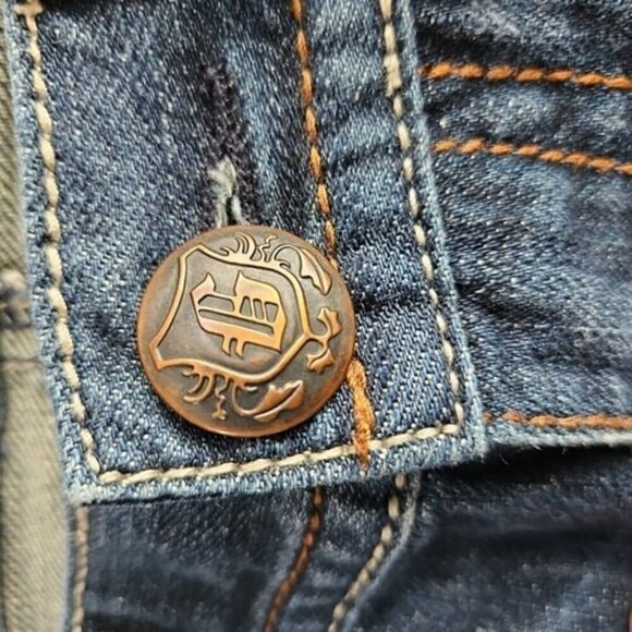 Guess Jeans Men's 34x31 Relaxed Boot Cut Medium Wash Blue Flap Pocket Embroidery - Picture 13 of 16